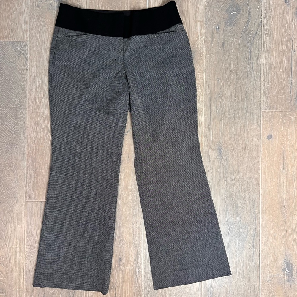 EXPRESS Womens Studio Editor Pants B/W Xtra Wide Black Waist Band Size 6
